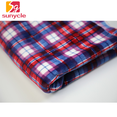 গার্মেন্ট স্কার্ফের জন্য প্লেড প্রিন্টেড 280gsm মাইক্রো ফ্লিস ফ্যাব্রিক