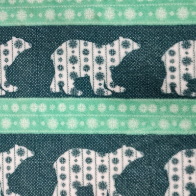 মুদ্রিত খরগোশ প্লাশ সবুজ জাল পশম উপাদান 330gsm 150D